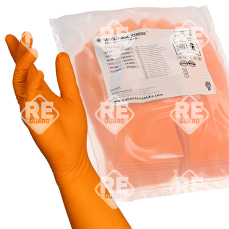 SHIELDskin XTREME Orange Nitrile 300 DI pf Reinraumhandschuh 100St/Beutel XS