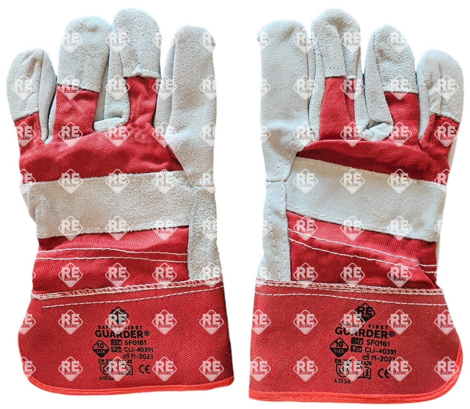 Guarder Split Lederarbeitshandschuhe rote size 10