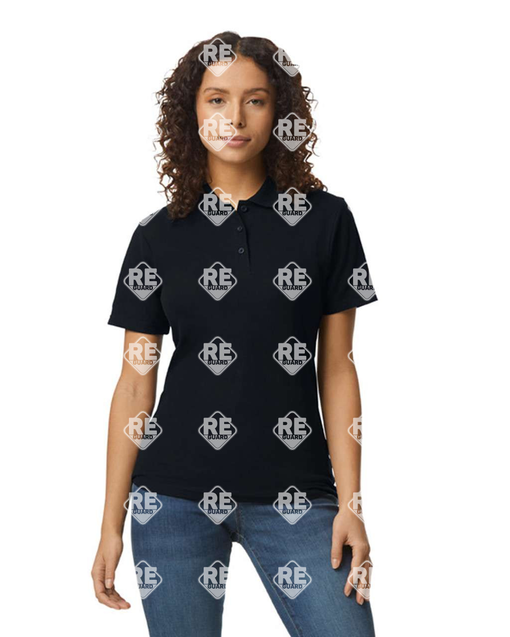 SOFTSTYLE® POLOSHIRT AUS DOPPELTEM PIQUÉ FÜR DAMEN Black 2XL