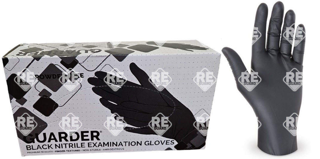 GUARDER Nitril Schwarz (3.6g | 3.2mil)  puderfreier Handschuh M