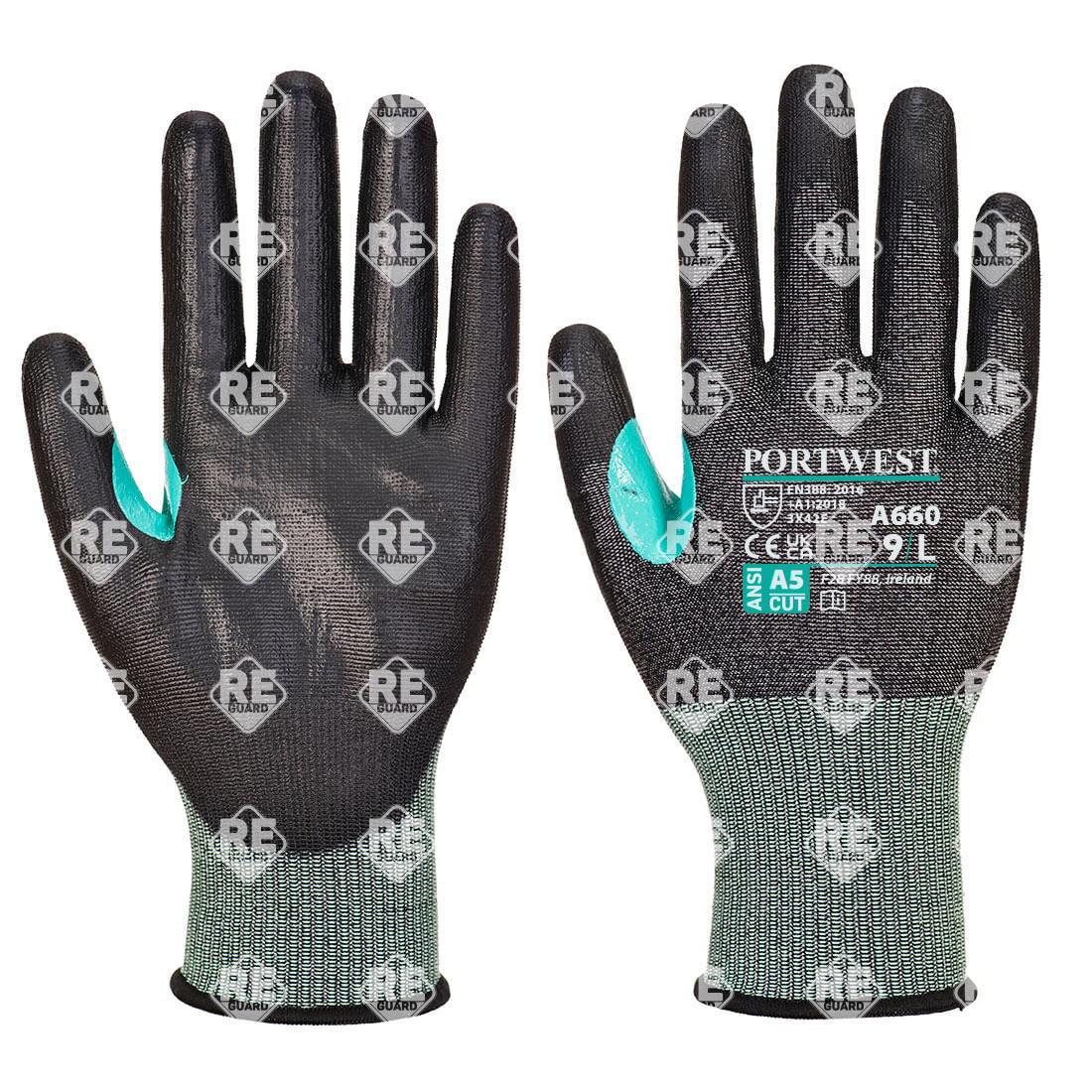 CS VHR18 PU-Schnittschutzhandschuh Schwarz L