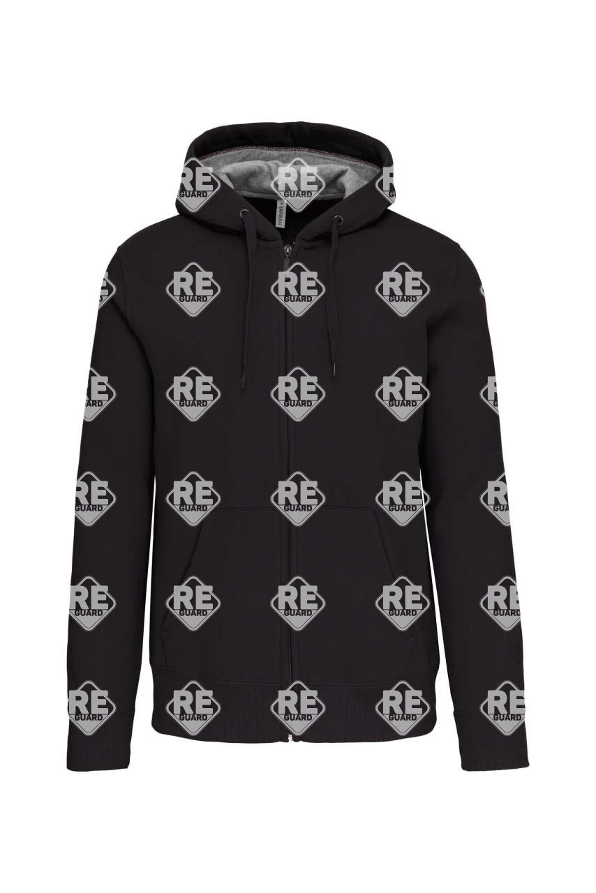 Kapuzensweatshirt mit zipper 444 schwarz 2XL