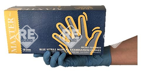 MAXTER Nitril Blau (5.7g |4.5mil) 290mm long cuff puderfreier Handschuh S