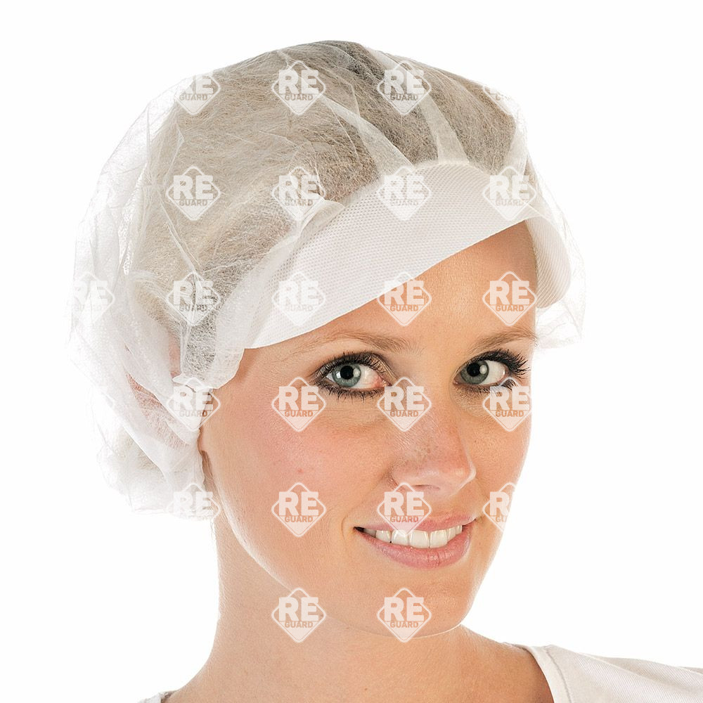 Baretthauben mit Schirm PP weiß 50cm Hygostar