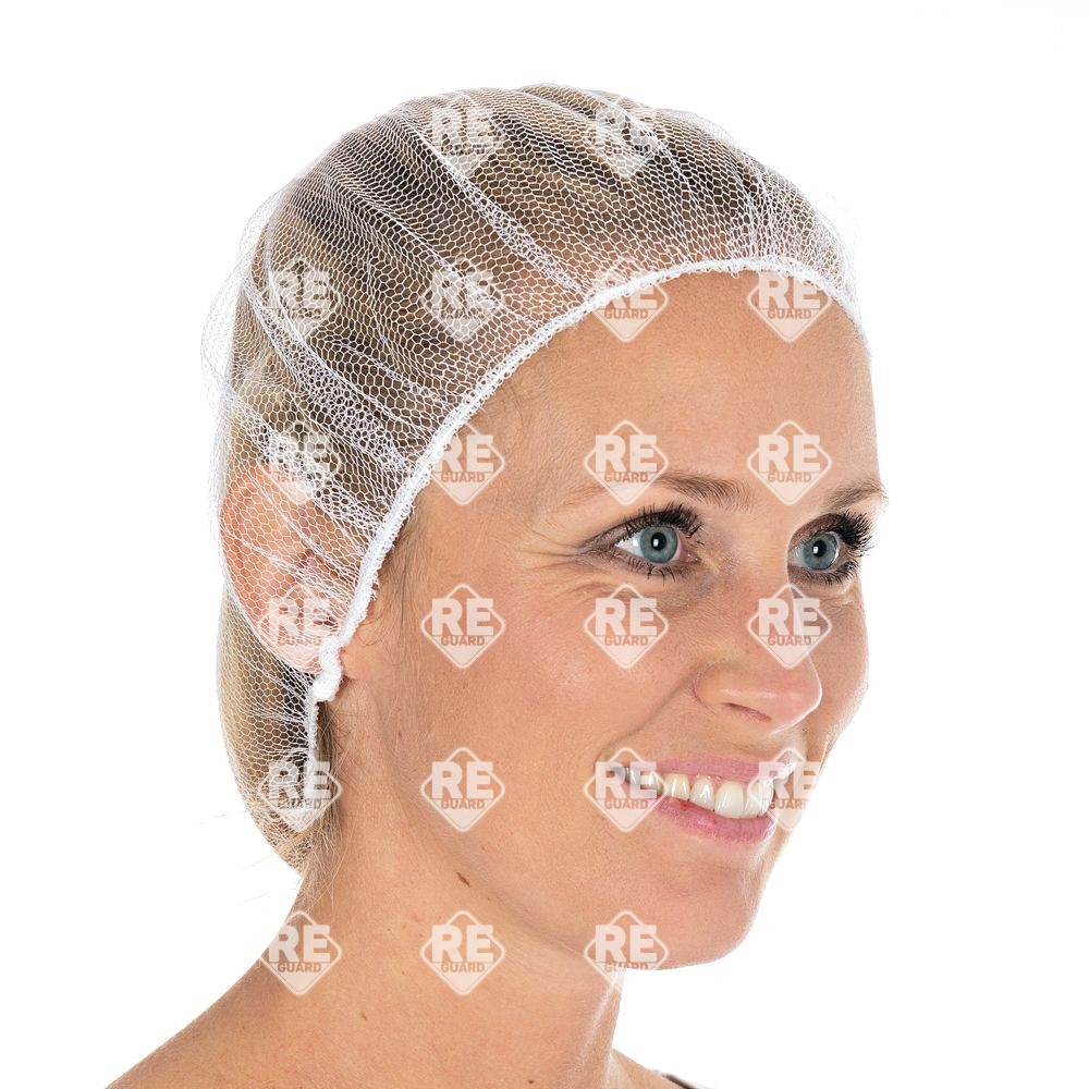 Baretthauben Honeycomb | Nylon Weiß 53cm