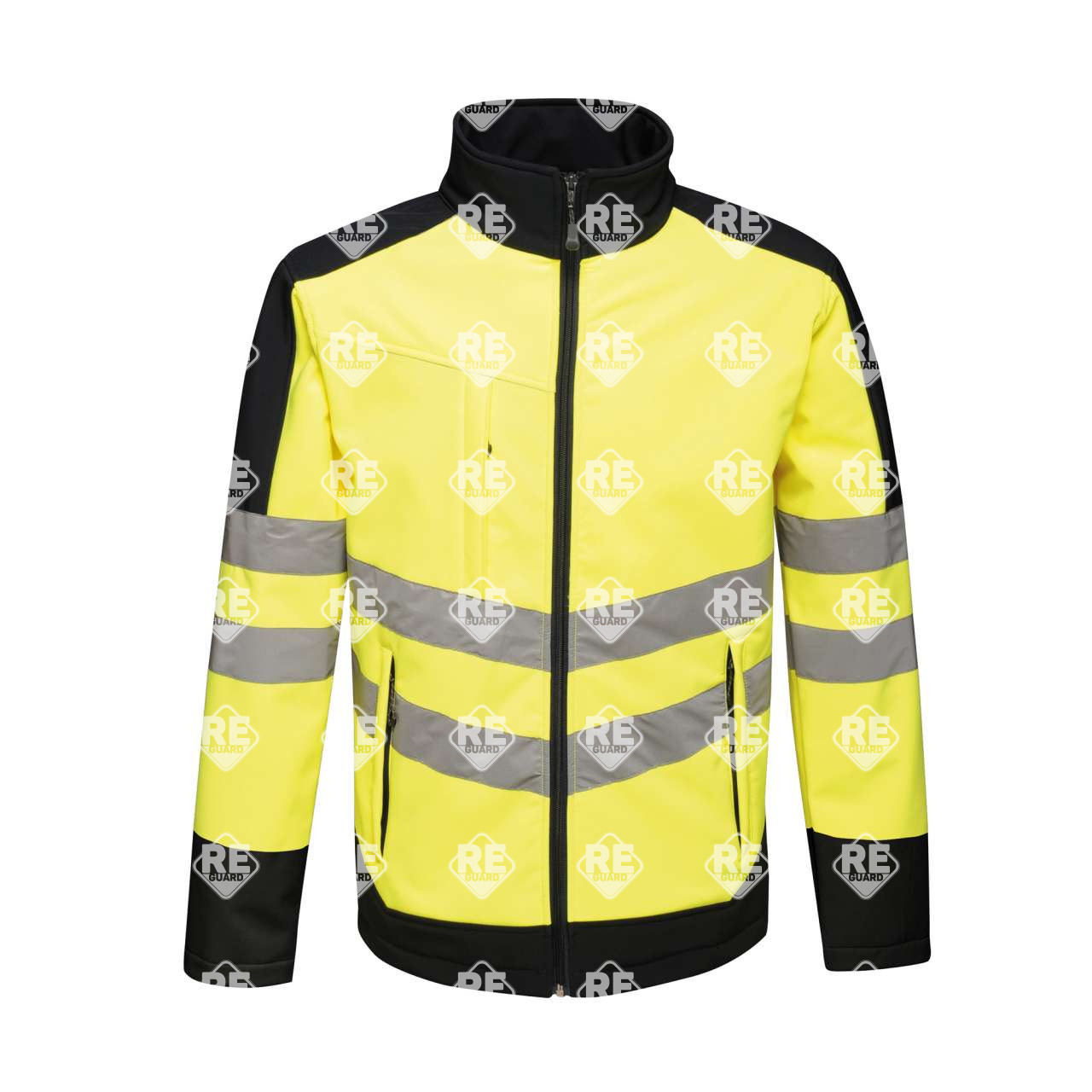 RETRA625 HI-VIS PRO 3-LAGIGE SOFTSHELL yellow/navy 2XL