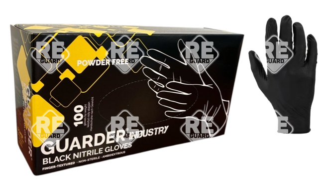 GUARDER® Industrie-Nitrilhandschuhe, schwarz, 3,5 g, puderfrei, 100 Stück. L