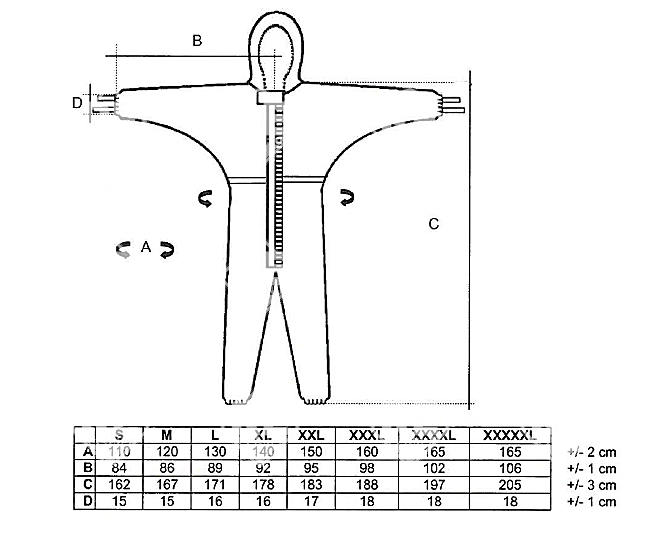 Sprayguard kapucnis overall 3. kat 4-B/5/6 tip.  méret:S