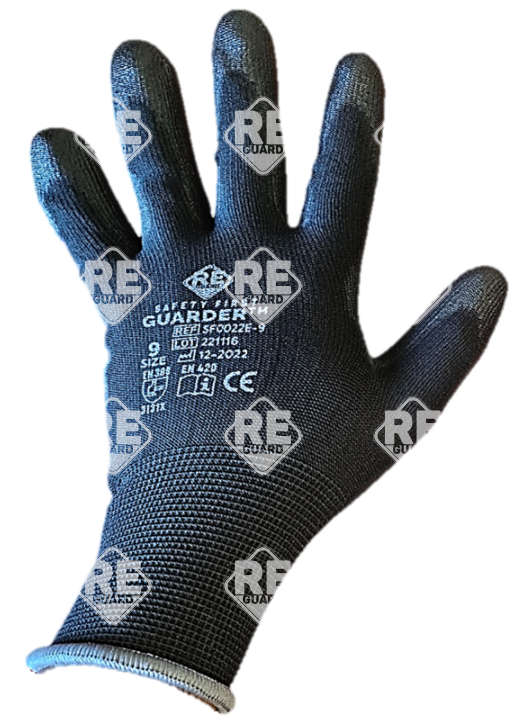 Guarder Polyester Handschuh mit PU beschichtete Handfläche ECO schwarz Gr: 10