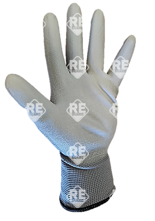 Guarder Polyester Handschuh mit PU beschichtete Handfläche grau Gr: 7
