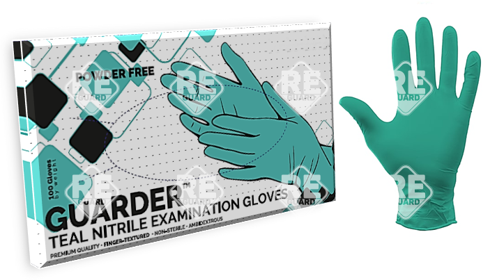 GUARDER Nitril Teal (3.4g | 2.5mil) puderfreier Handschuh L