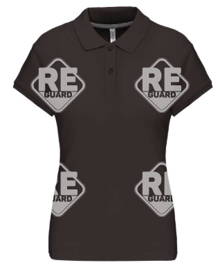 KA242 damen-pique-poloshirt mit kurzarm schwarz 2XL