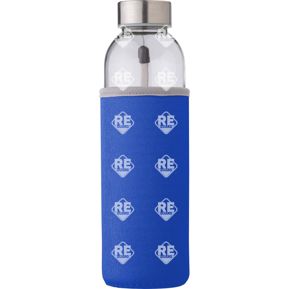 Glasflasche in Neoprenhülle schwarz 500 ml