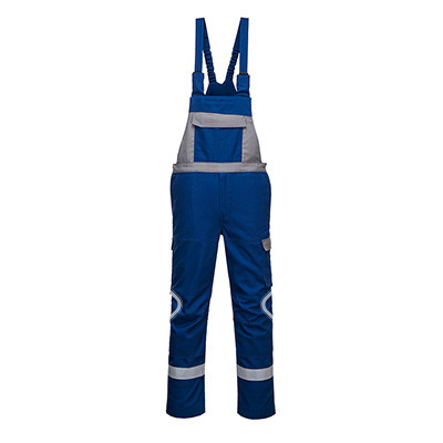 Bizflame Industry zweifarbige FR Latzhose Grau L