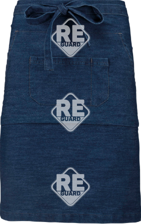 KA899 Mittellange Schürze aus Baumwollmischgewebe beige